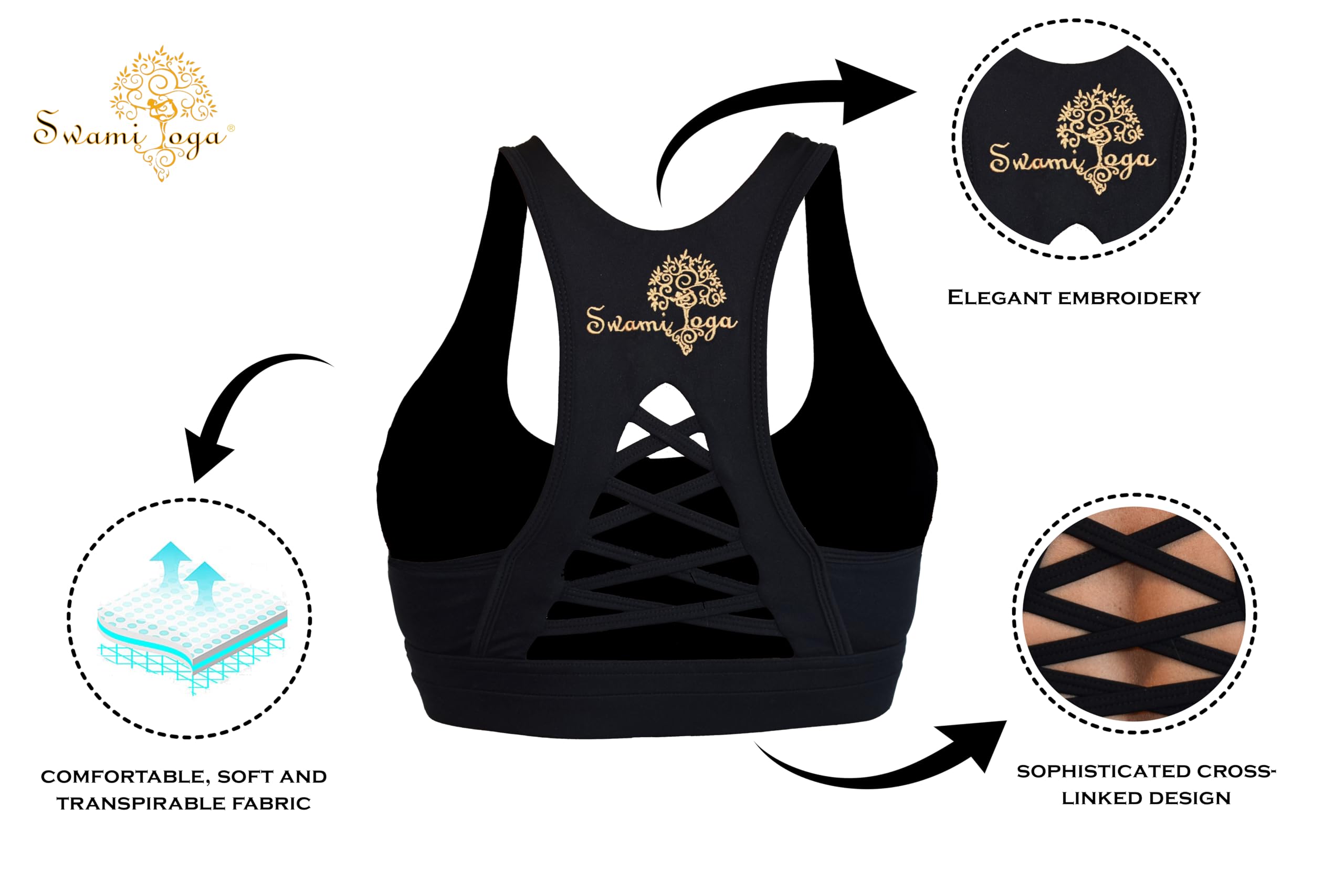 Crossed Back Sports Bra