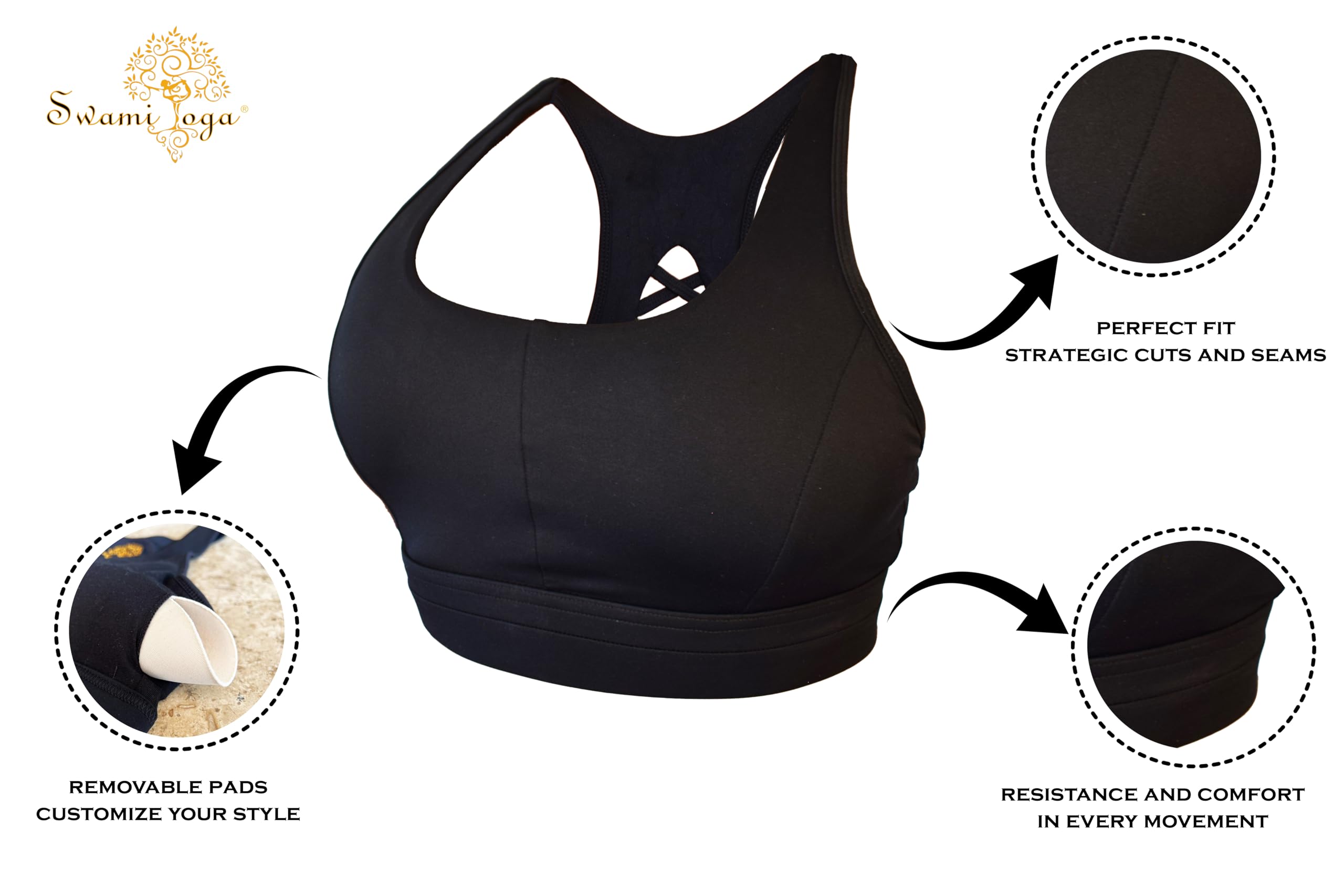 Crossed Back Sports Bra