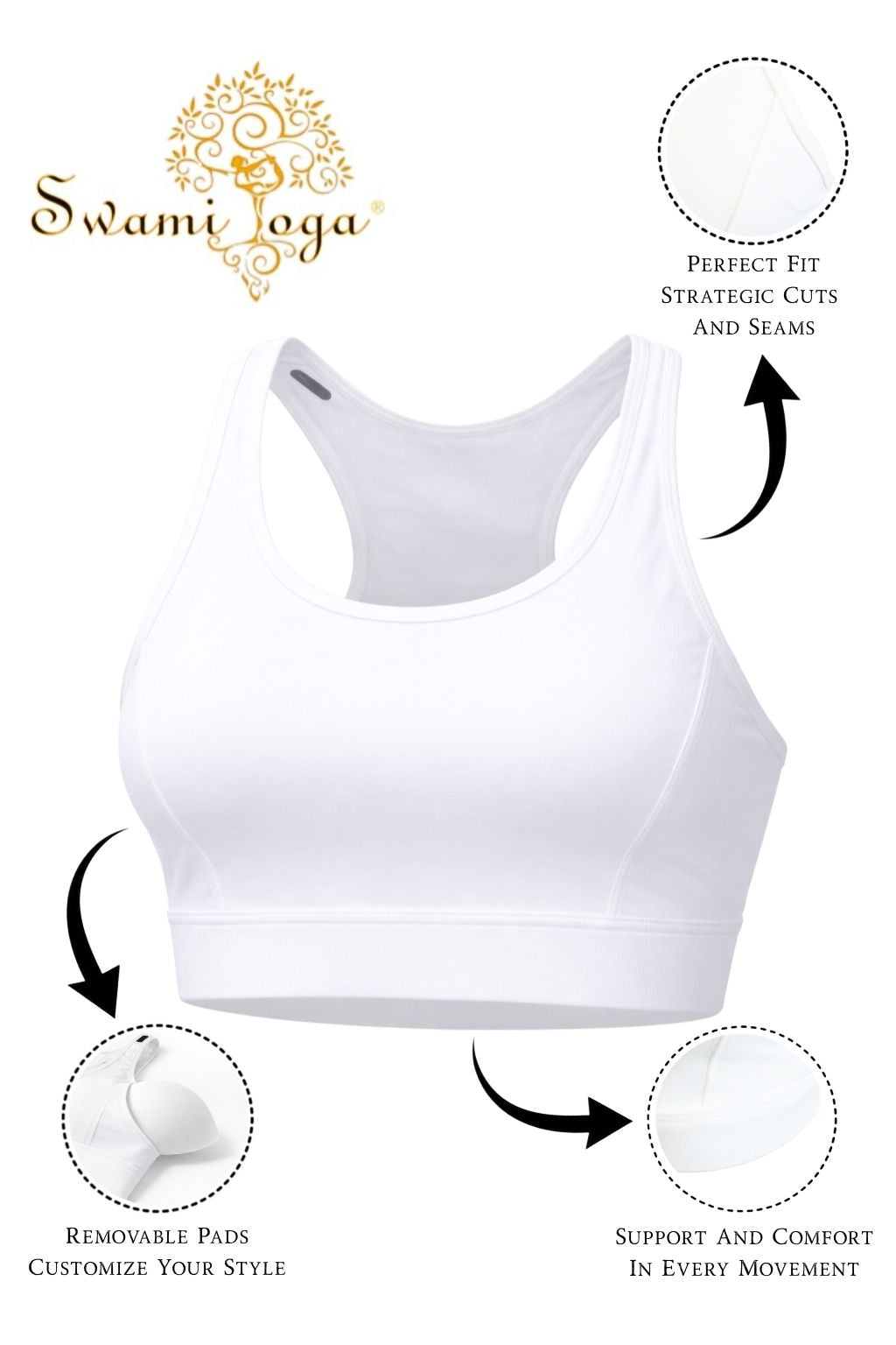 top deportivo yoga alta sujecion mujer blanco