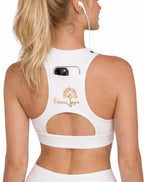 Top deportivo yoga alta sujeción mujer espalda nadadora| Fitness & Gym blanco